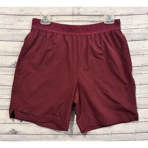 Fabletics Mens The Fundamental Short Sz S Maroon Stretch Gym Workout 7" Lined